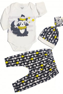 Rakun Baskılı 3' lü Takım