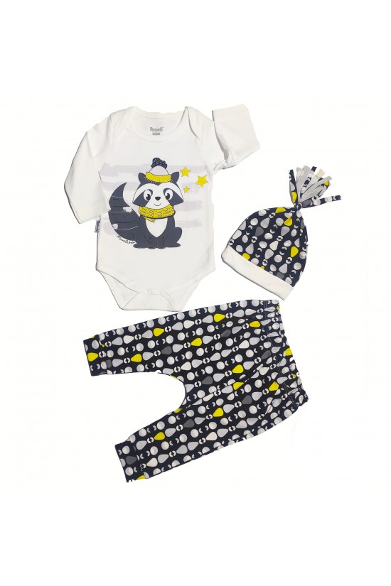 Rakun Baskılı 3' lü Takım