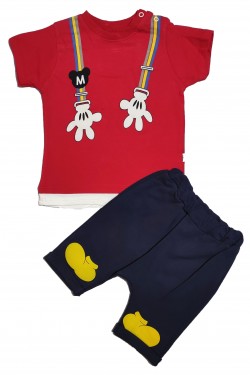 Askı Modelli Mickey Mouse Baskılı İkili Takım