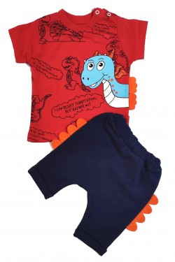 Dinozor Baskılı İkili Takım