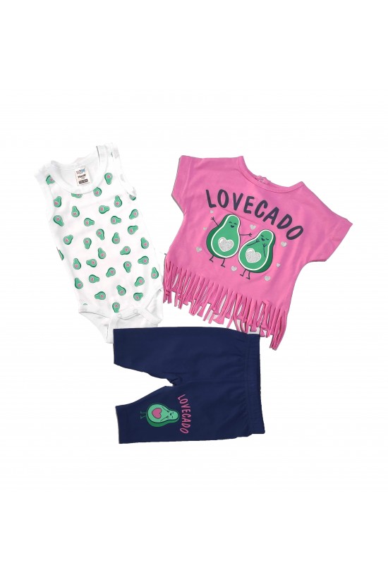 Avakado Baskılı Üçlü Takım Avakado Baskılı Üçlü Takım