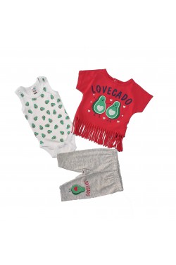 Avakado Baskılı Üçlü Takım Avakado Baskılı Üçlü Takım