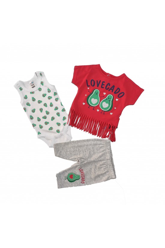 Avakado Baskılı Üçlü Takım Avakado Baskılı Üçlü Takım