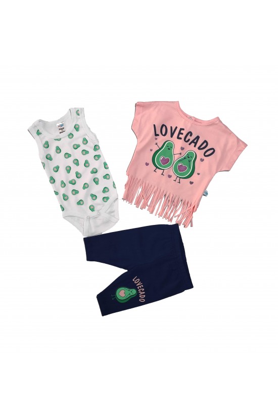 Avakado Baskılı Üçlü Takım Avakado Baskılı Üçlü Takım