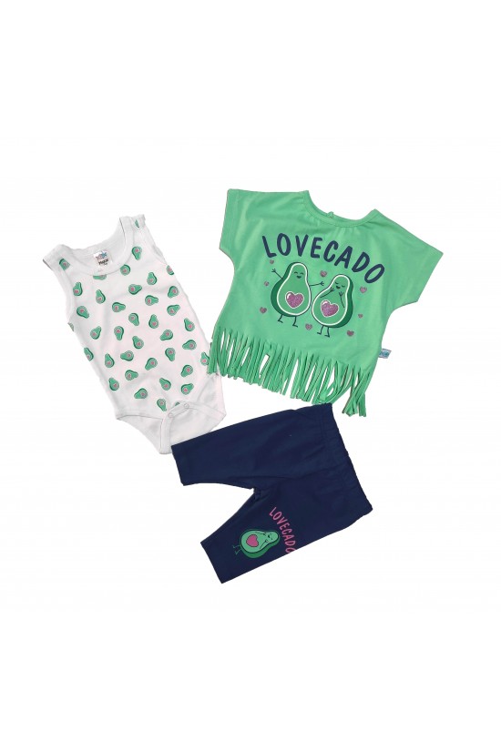 Avakado Baskılı Üçlü Takım Avakado Baskılı Üçlü Takım