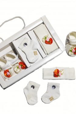 Gül İşlemeli 3'lü Patik