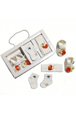 Gül İşlemeli 3'lü Patik