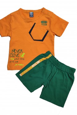 Baskılı Cep Detaylı İkili Takım