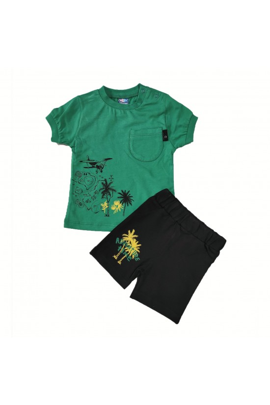 Adventure Baskılı Cep Detaylı İkili Takım