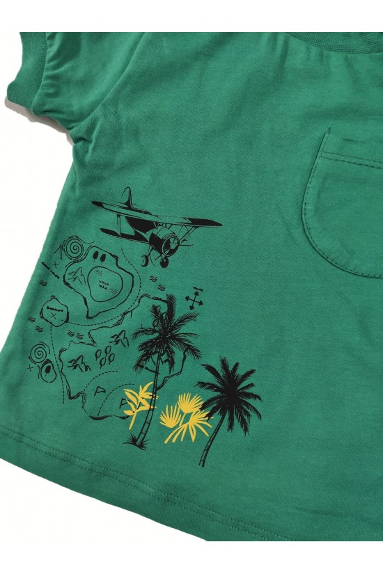 Adventure Baskılı Cep Detaylı İkili Takım