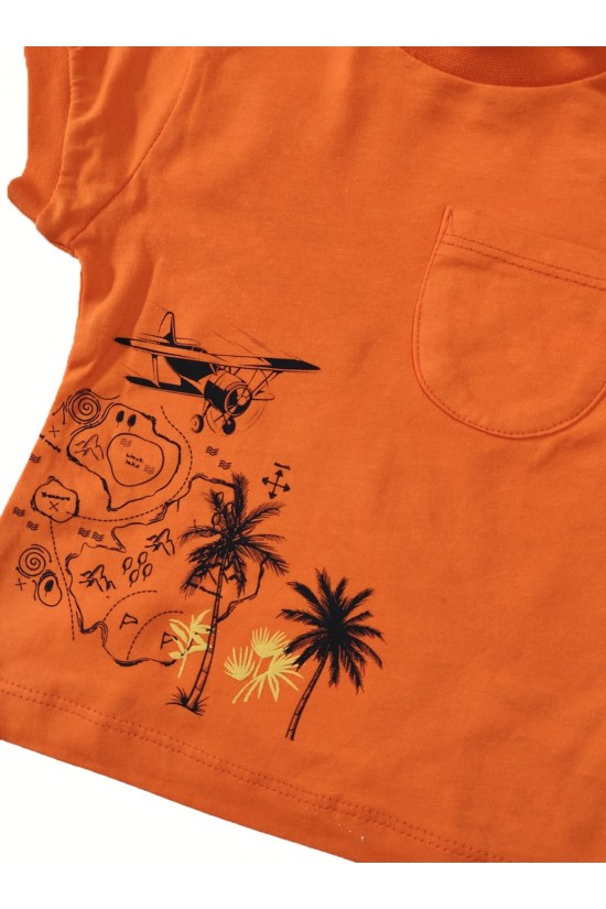 Adventure Baskılı Cep Detaylı İkili Takım