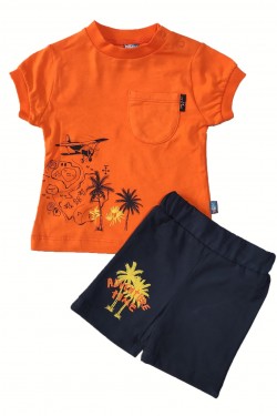 Adventure Baskılı Cep Detaylı İkili Takım