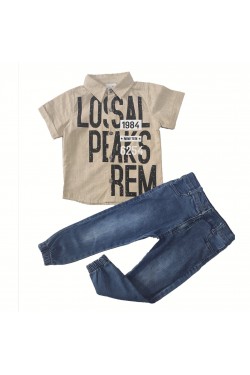 Baskılı Gömlek İkili Takım Baskılı Gömlek İkili Takım