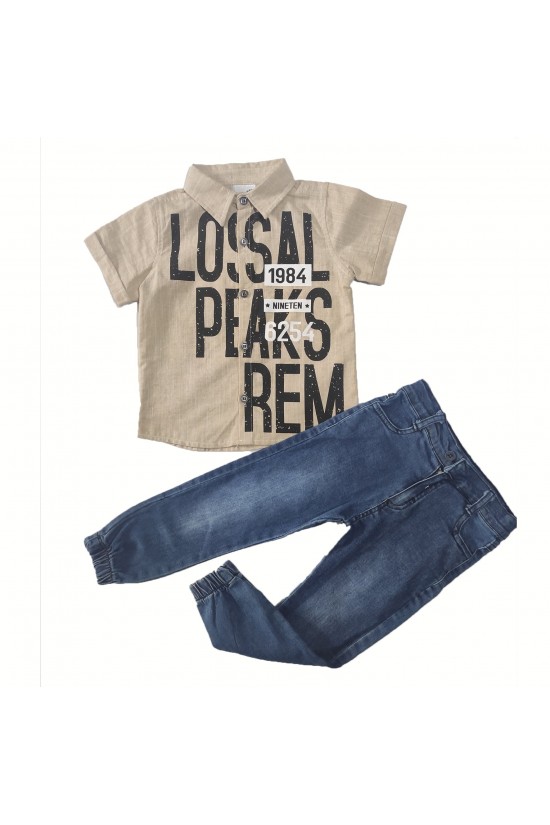 Baskılı Gömlek İkili Takım Baskılı Gömlek İkili Takım