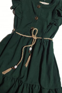 Düğme ve Kemer Detaylı Elbise Düğme ve Kemer Detaylı Elbise