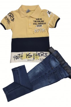 Baskılı Lacoste Yaka İki Takım