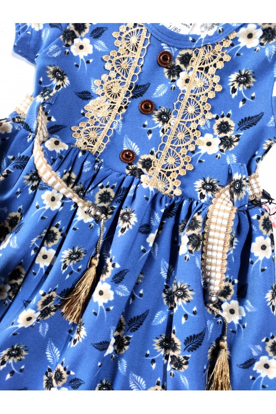 Dantel ve Düğme Detaylı Elbise Dantel ve Düğme Detaylı Elbise