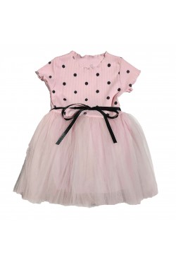 Desenli Fiyonk Detaylı Tüllü Elbise Desenli Fiyonk Detaylı Tüllü Elbise