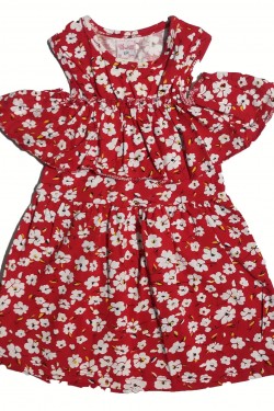 Düşük Omuz Detaylı Elbise