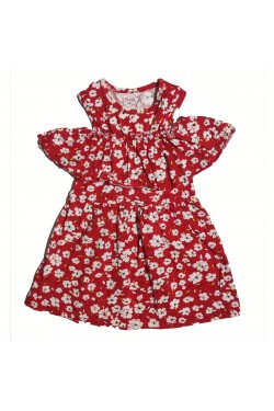 Düşük Omuz Detaylı Elbise