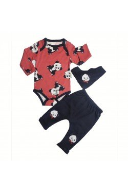 Panda Baskılı 3'lü Takım