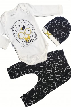 Gözlüklü Kedi Baskılı 3' lü Takım Gözlüklü Kedi Baskılı 3' lü Takım