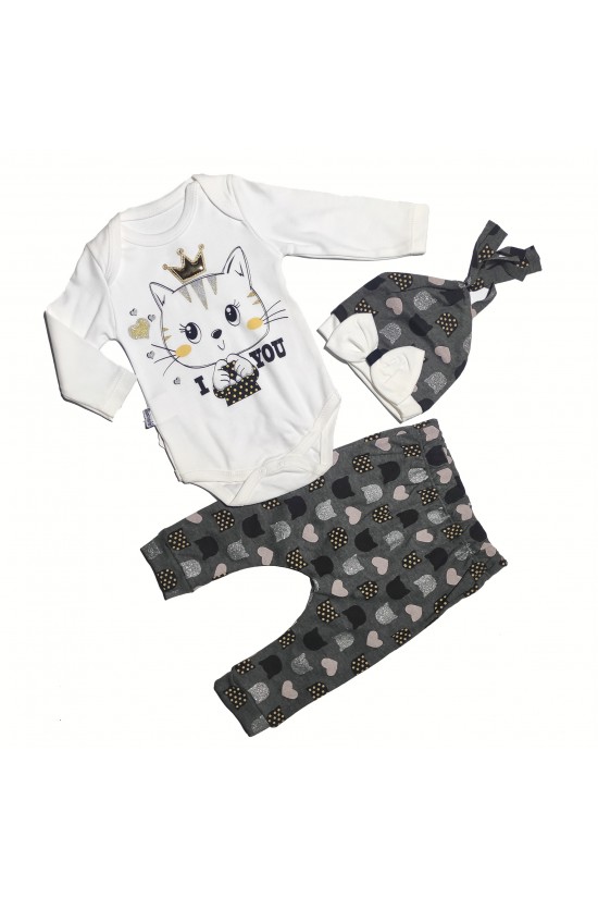 Kedi Baskılı 3' lü Takım Kedi Baskılı 3' lü Takım