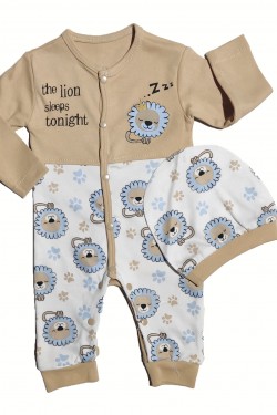 Şapkalı Aslan Baskılı Tulum