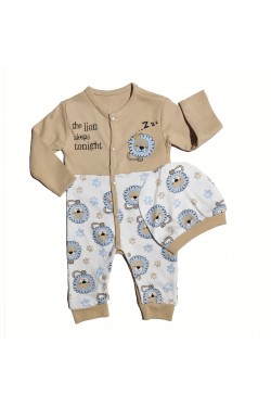 Şapkalı Aslan Baskılı Tulum