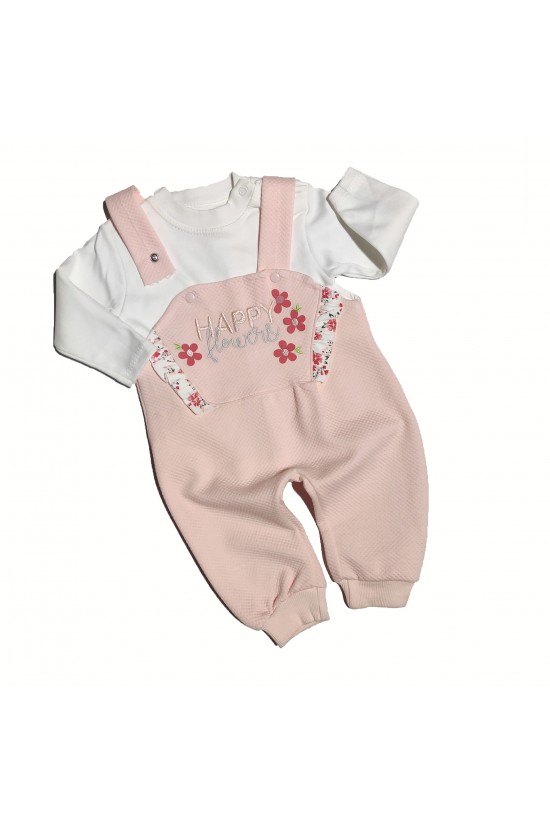 Happy Flowers İşlemeli Tulum