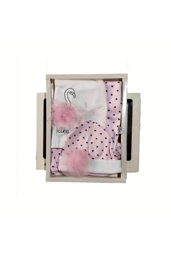 Flamingo İşlemeli 5'li Hastane Çıkışı Flamingo İşlemeli 5'li Hastane Çıkışı