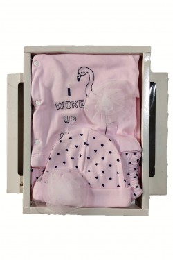 Flamingo İşlemeli 5'li Hastane Çıkışı Flamingo İşlemeli 5'li Hastane Çıkışı