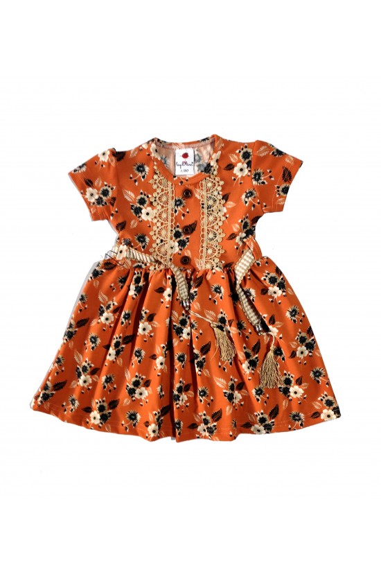 Dantel ve Düğme Detaylı Elbise Dantel ve Düğme Detaylı Elbise