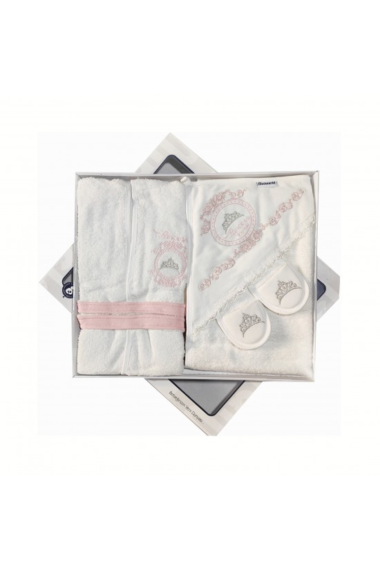 Taç İşlemeli Bornoz Takım Taç İşlemeli Bornoz Takım